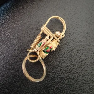 Retro Brass Enamel Keychain (2)