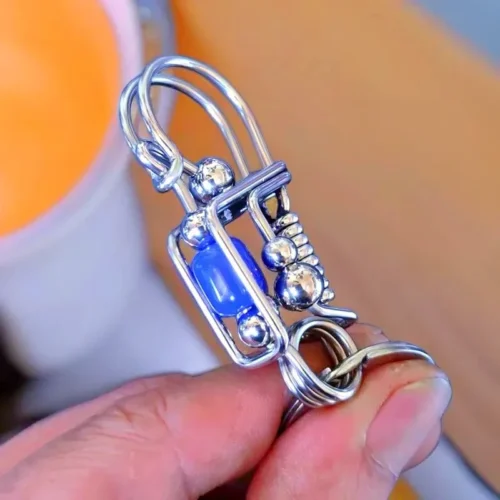 Blue Bead Keychain (2)