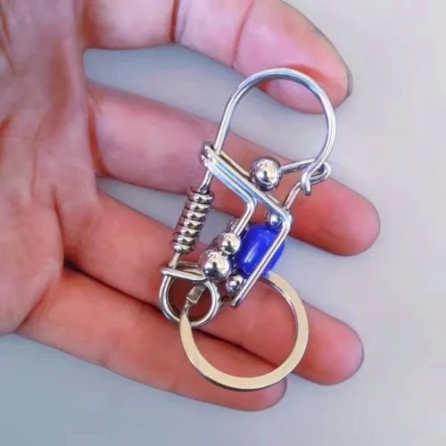 Blue Bead Keychain (3)