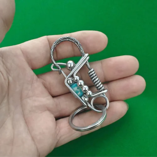 Blue-green Bead Creative Key Chain Holder (2)