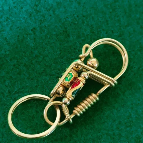Handmade Brass Enamel Keychain (1)