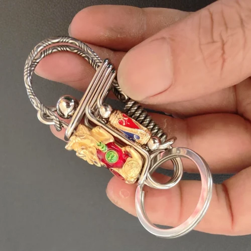 Stainless Steel Key Holder With Birthstone (2)